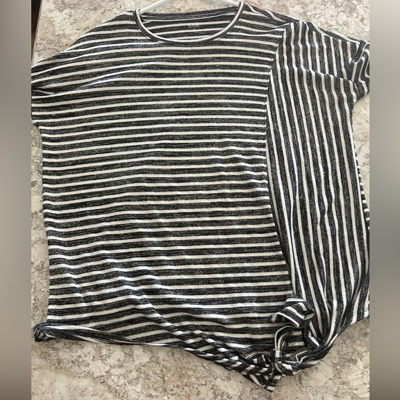 a.n.a crew neck long sleeve striped side tie tunic top size small - Picture 7 of 9